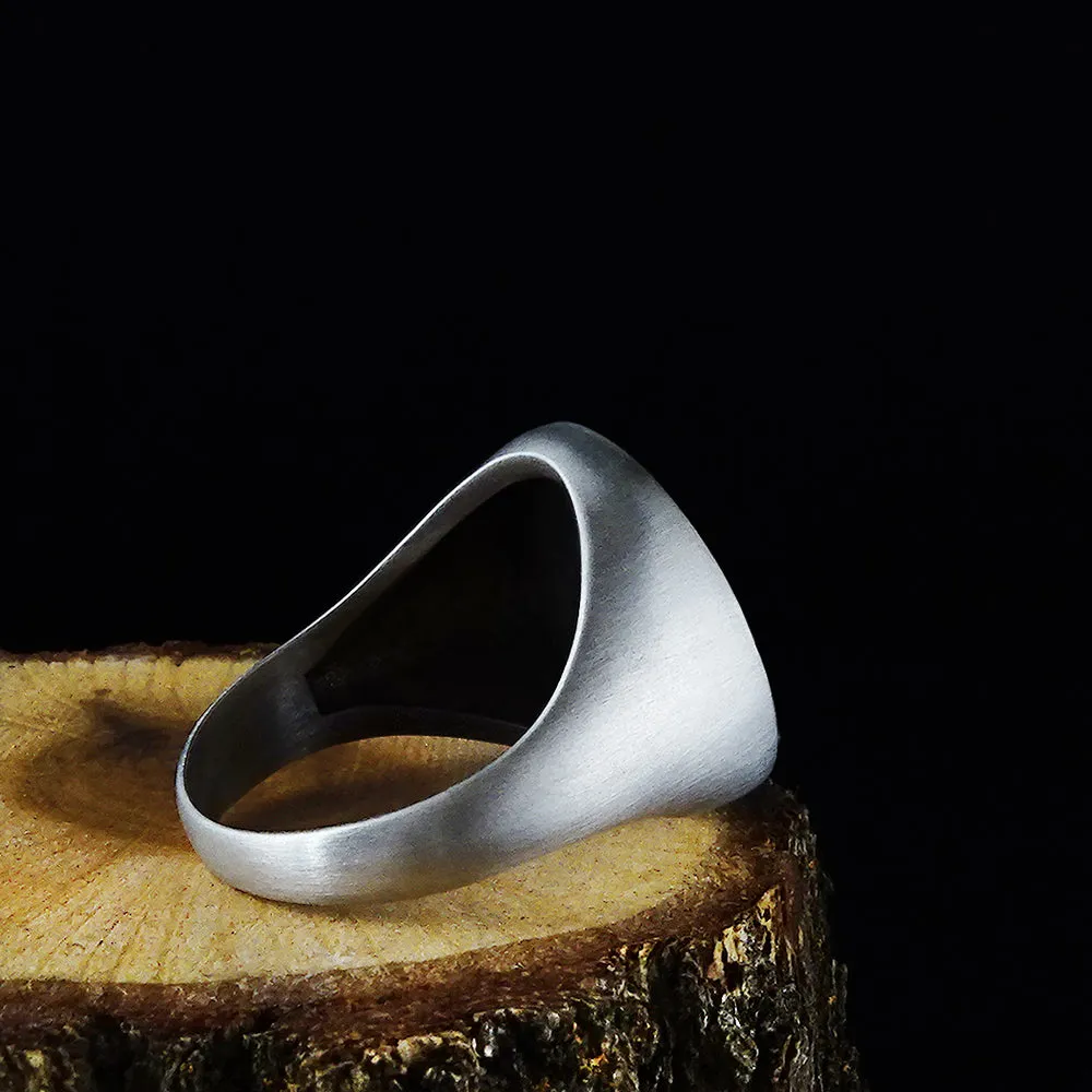 Saint Benedict Signet Men’s Ring in 925 Sterling Silver