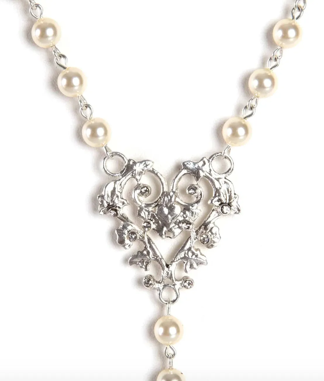 Saint Cross Vine Rosary Necklace - Cream
