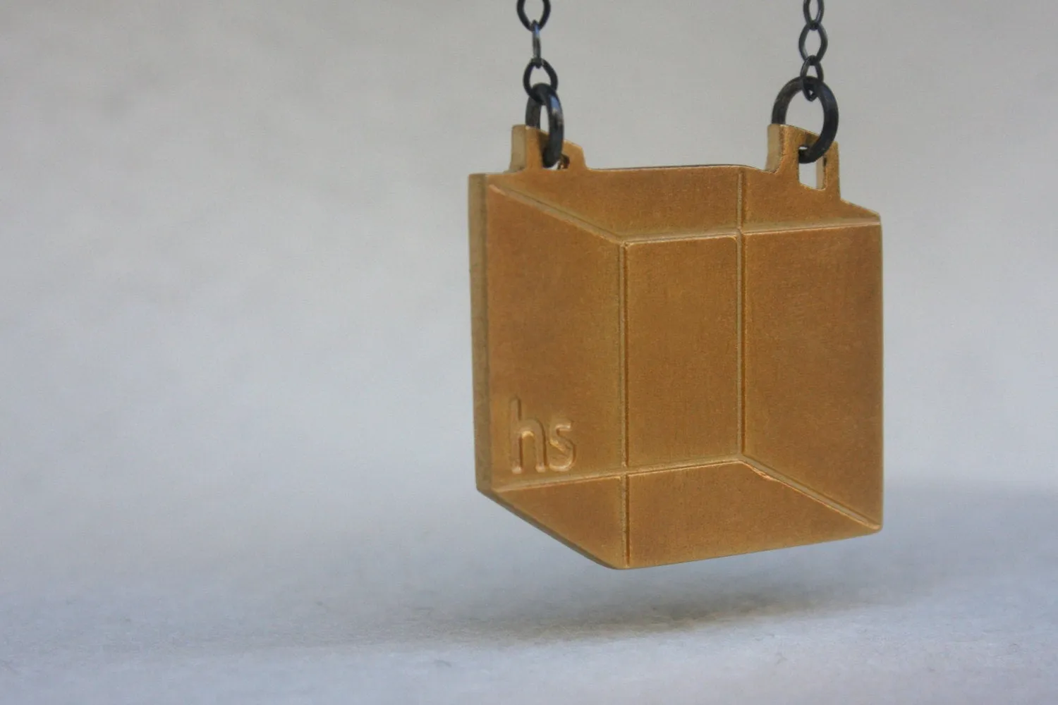 SALE 50% OFF -  Industrial Silver 3D Cube Necklace