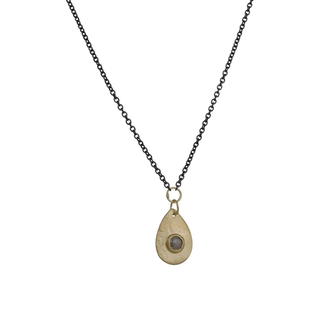 SALE - Cecily Raw Diamond Teardrop Necklace