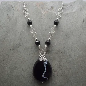 Sardonyx Black and White Necklace