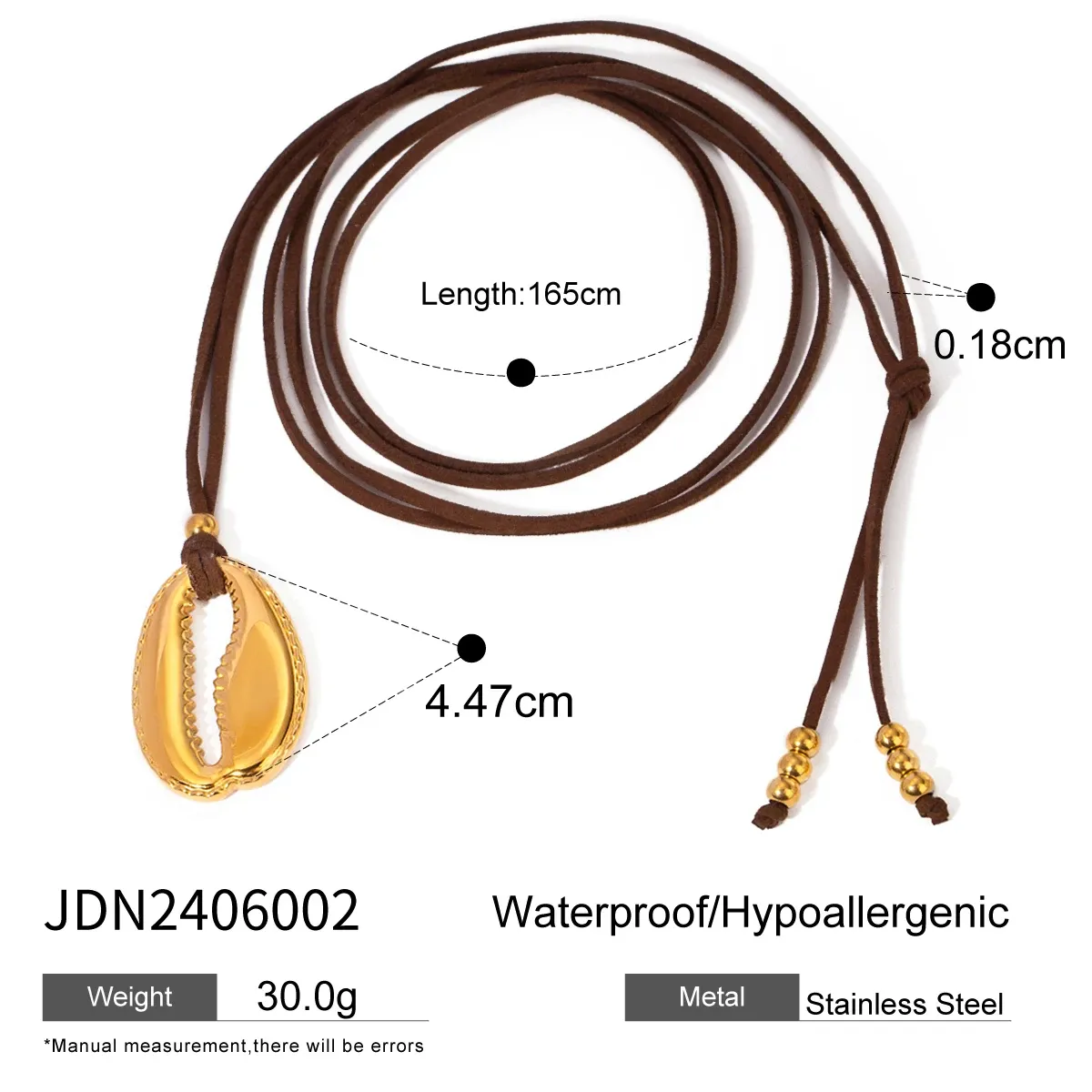 Scallop Elegance Stainless Steel Pendant Necklace