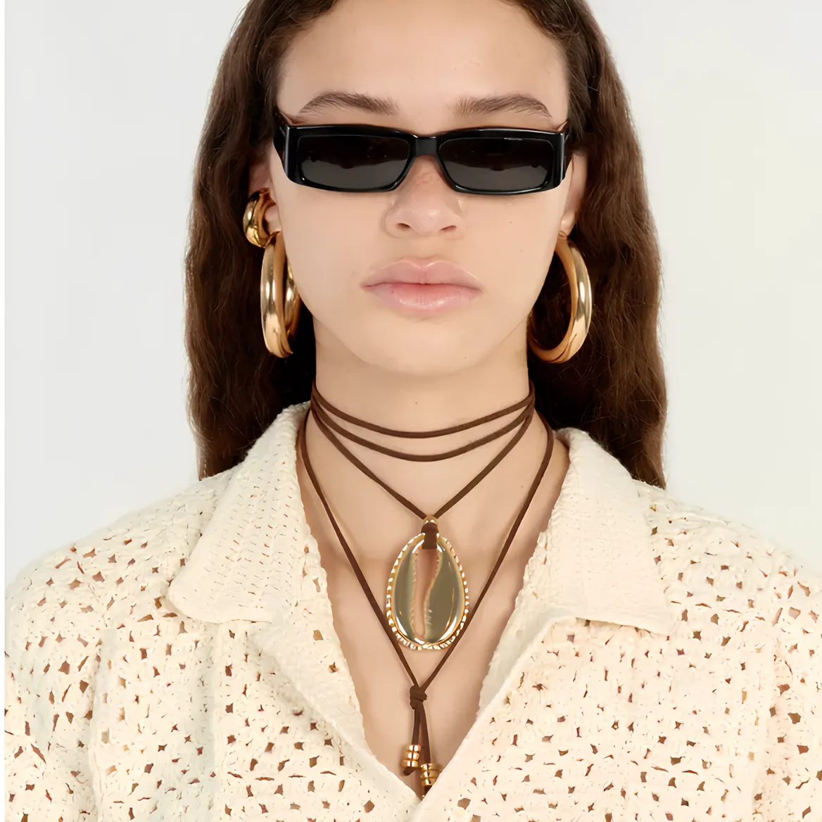 Scallop Elegance Stainless Steel Pendant Necklace