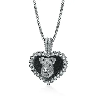 Schnauzer Puppy Love Heart Pendant