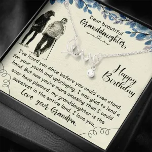 Scripted Love Birthday Necklace For Granddaughter From Grandpa