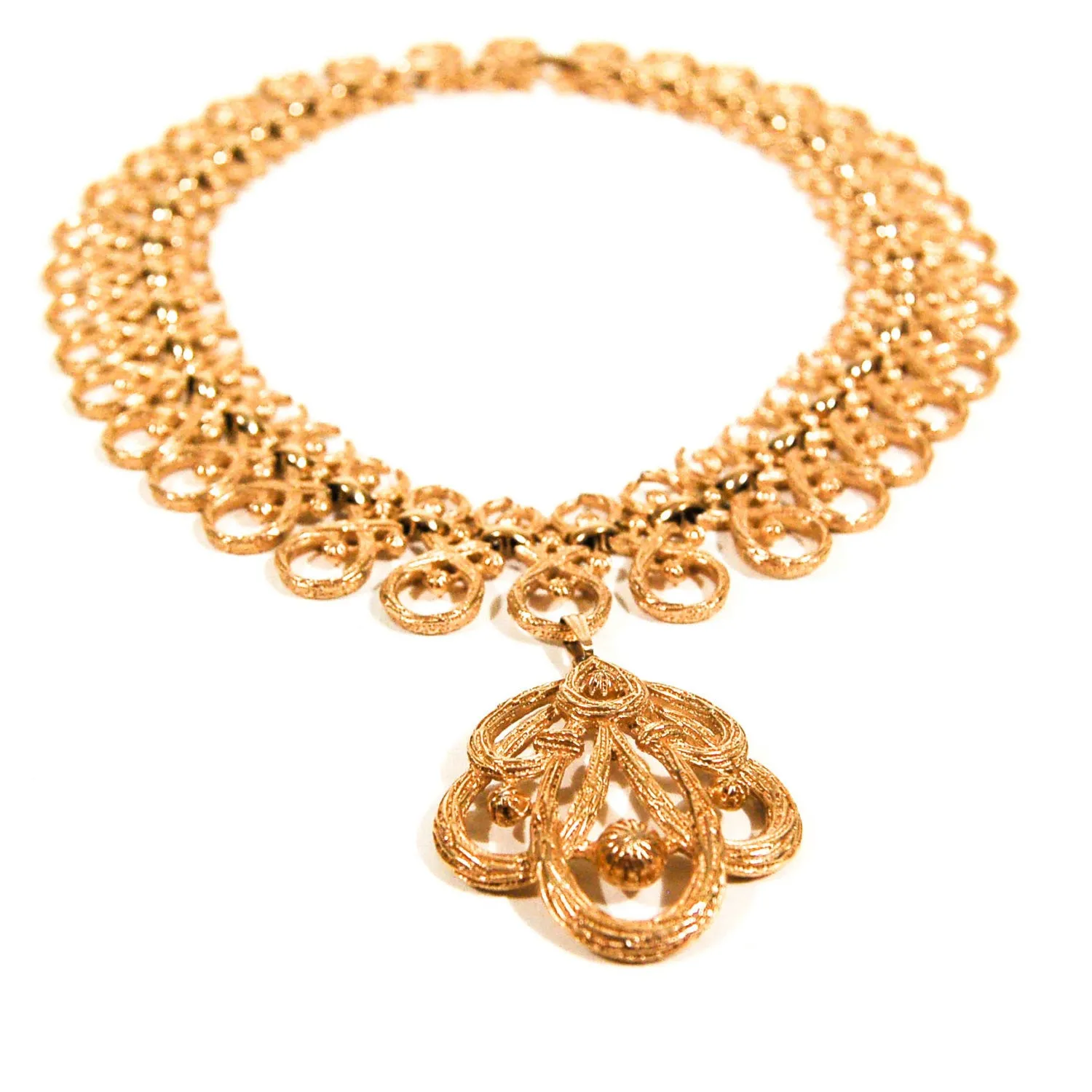 Scrolling Links Necklace by Crown Trifari