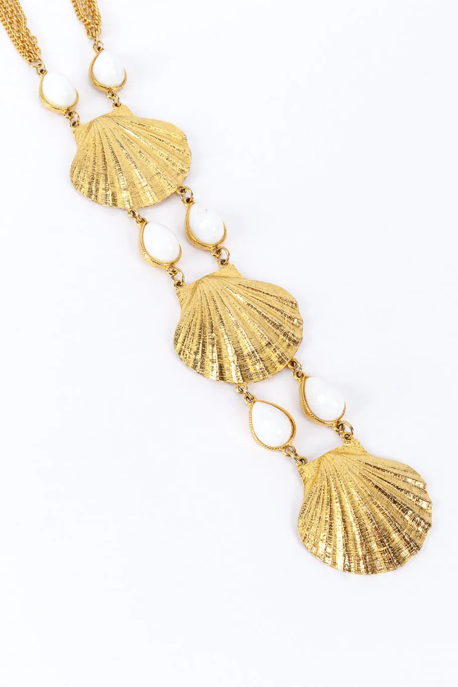 Seashell & Pearl Ladder Necklace