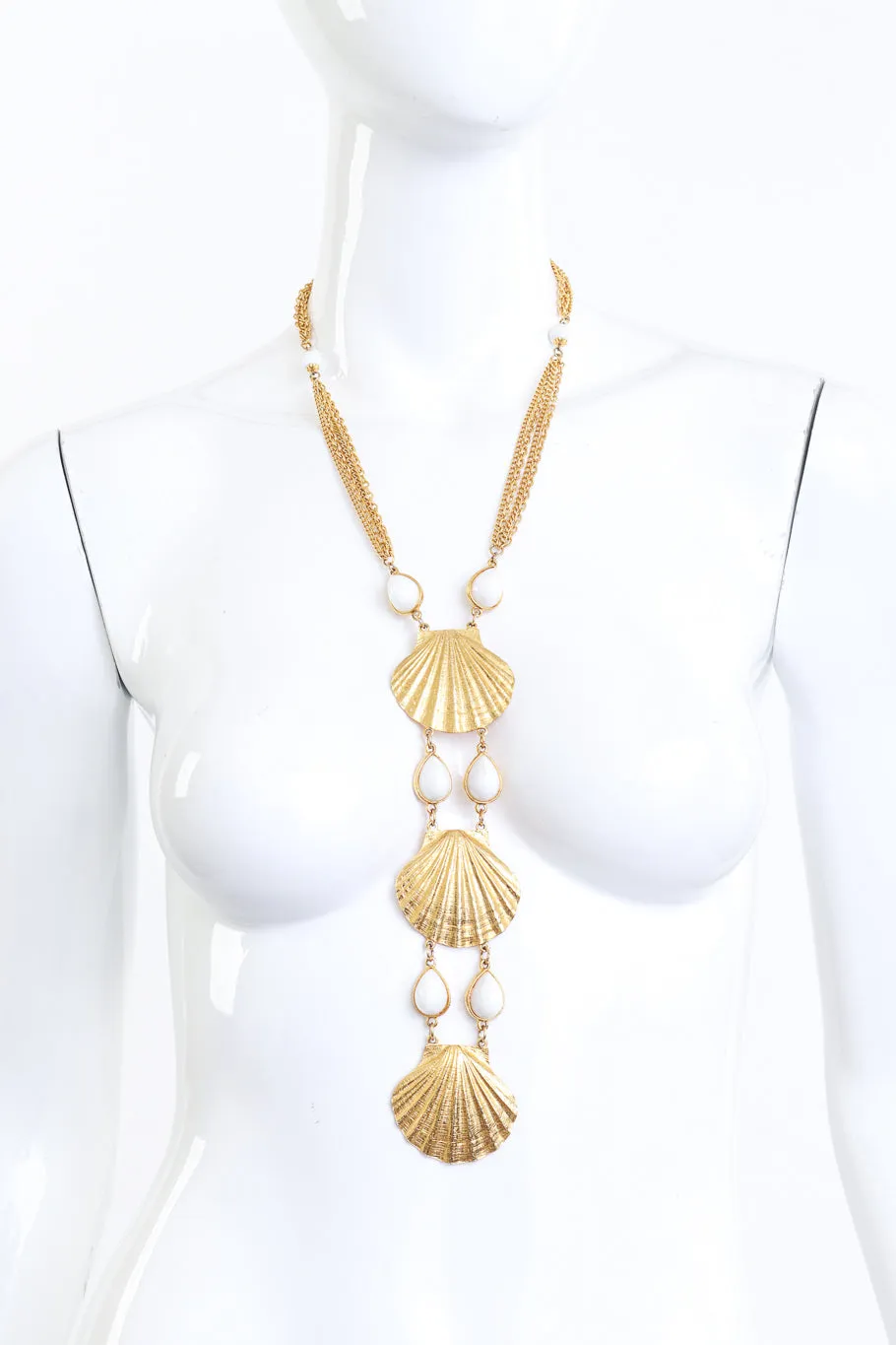 Seashell & Pearl Ladder Necklace