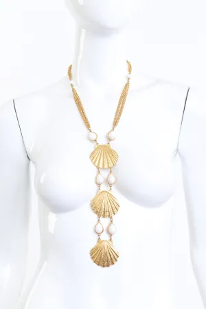 Seashell & Pearl Ladder Necklace