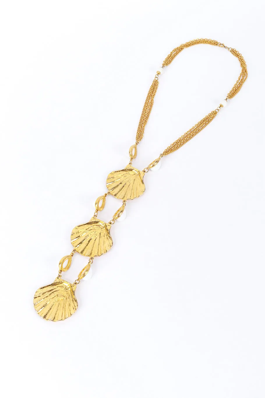 Seashell & Pearl Ladder Necklace