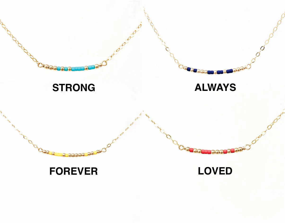 SEED BEAD Morse Code Necklace