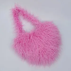 ‘Shape Of My Heart’ Multicolor Fuzzy Purse