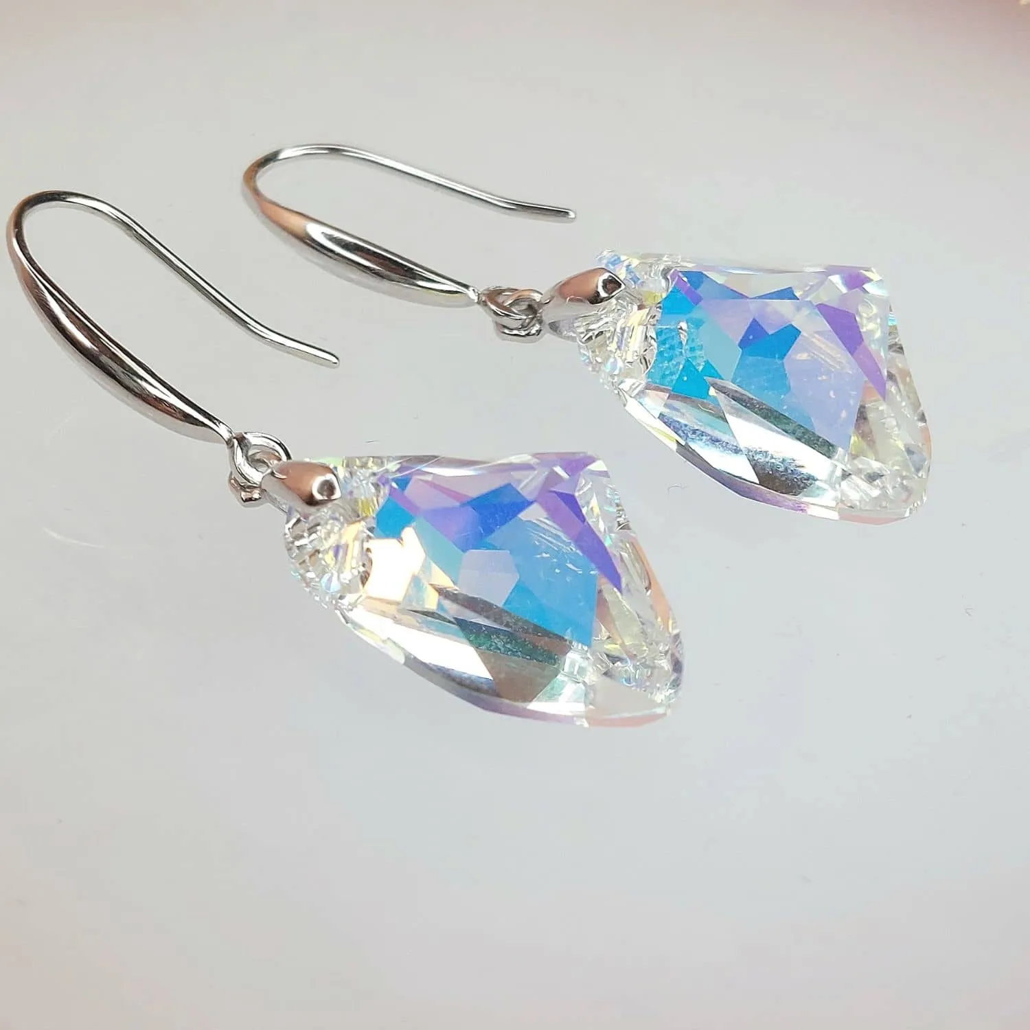 Shimmering Iridescent Crystal Set - Necklace & Earrings - Made with Austrian Crystals