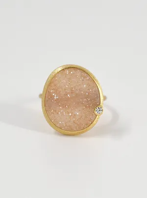 Shining Druzy Egg Shape  Ring
