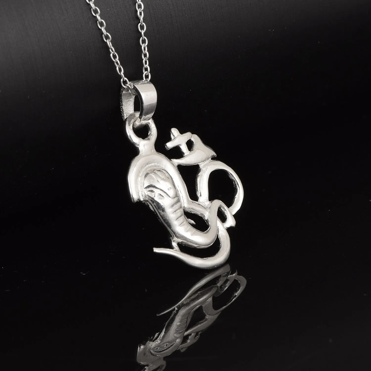 Shiva Shankar Pendant 925 Sterling Silver Traditional Religious Lord Om Ganesha Pendant