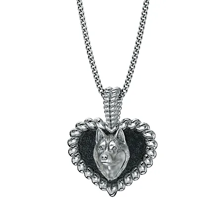 Siberian Husky Puppy Love Heart Pendant