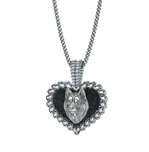 Siberian Husky Puppy Love Heart Pendant