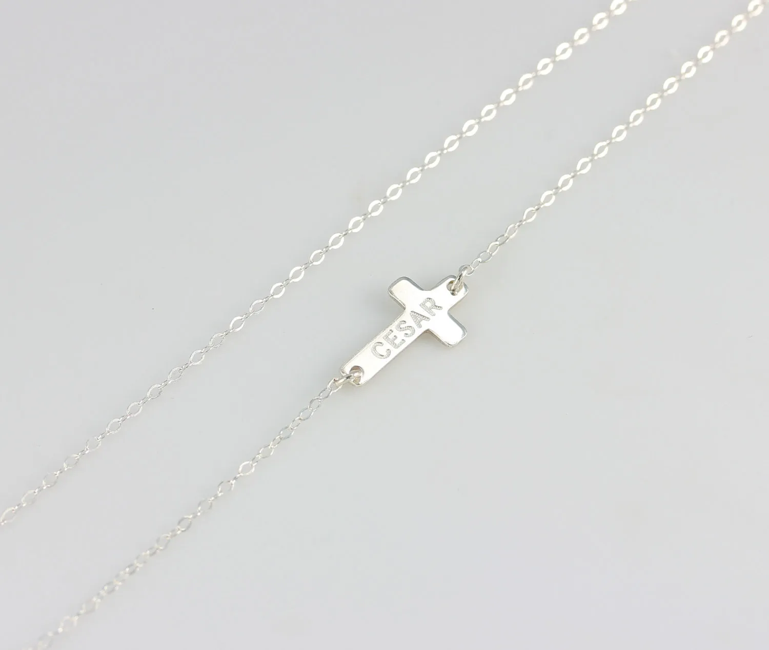 Sideways Cross Pendant Necklace