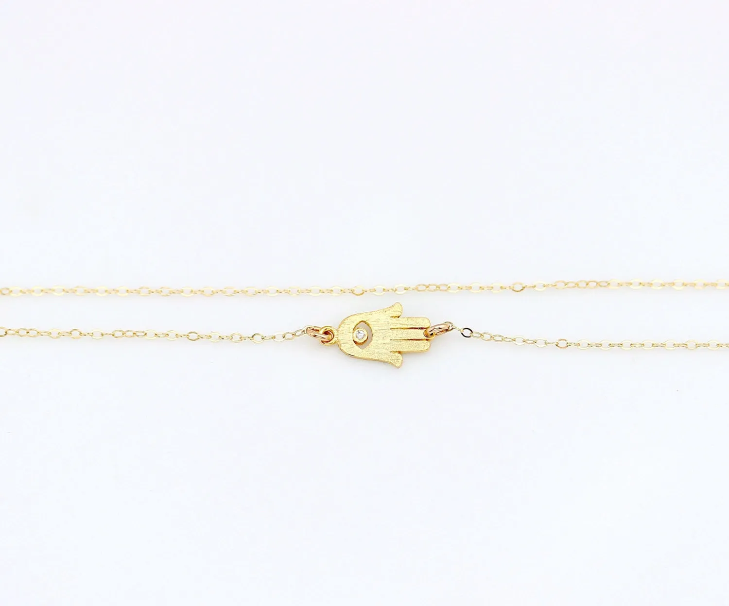 Sideways Hamsa Necklace