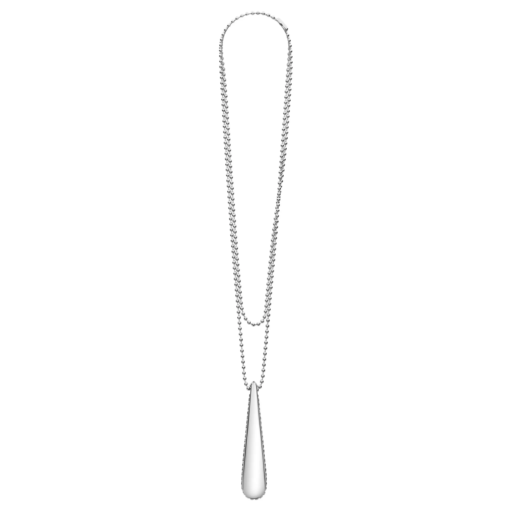 Signature Caviar Smooth Drop Pendant Necklace