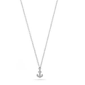 SILVER ANCHOR PENDANT SHORT NECKLACE #SWY-18050SL (IG15)