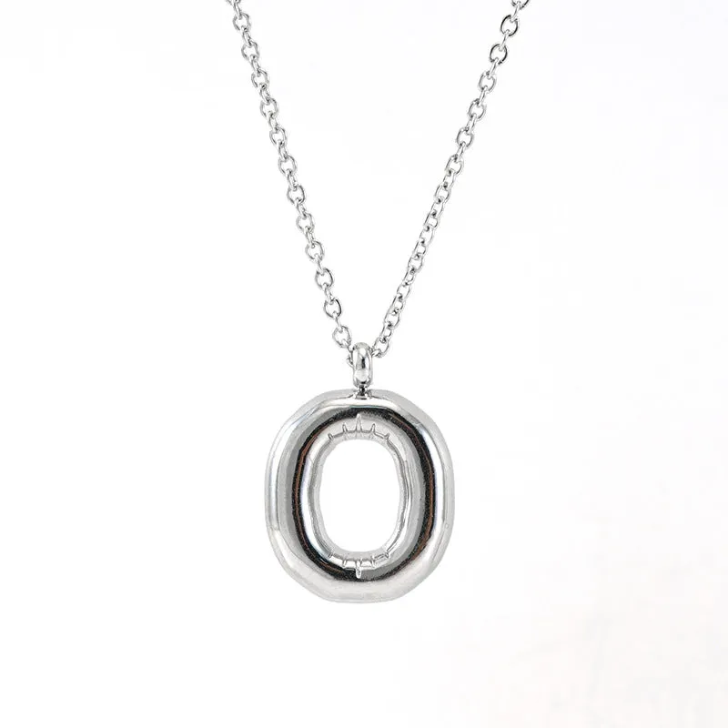 Silver Bubble Initial Necklace
