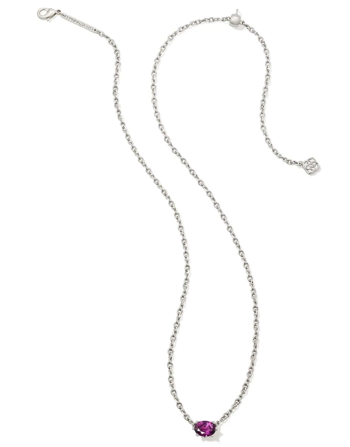 Silver Cailin Pendant Necklace - Purple