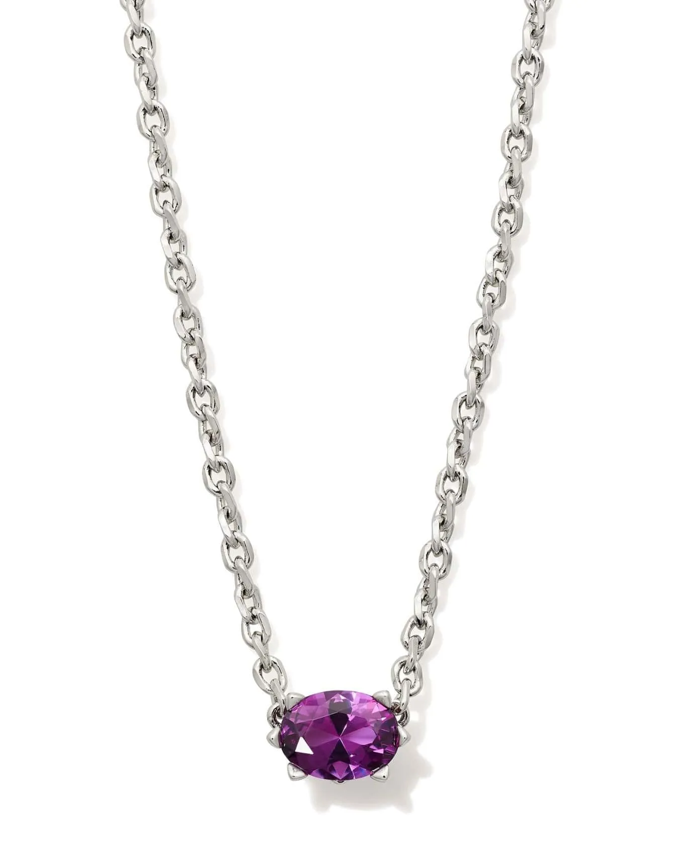 Silver Cailin Pendant Necklace - Purple