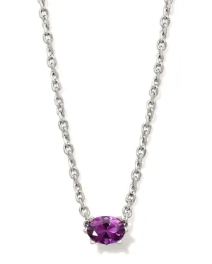Silver Cailin Pendant Necklace - Purple