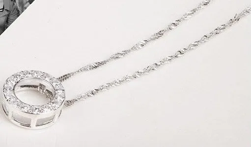 Silver Crystal Round Pendants