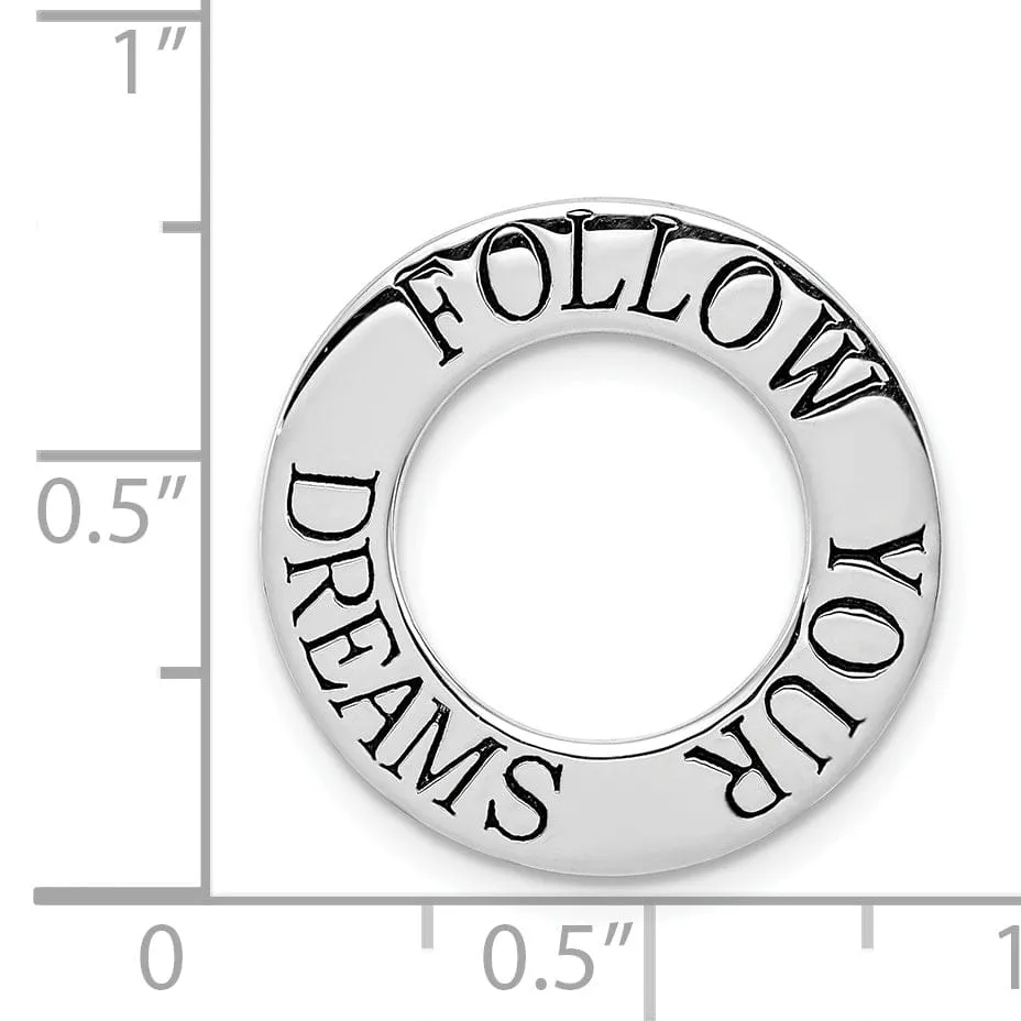 Silver Follow Your Dreams Chain Slide Charm