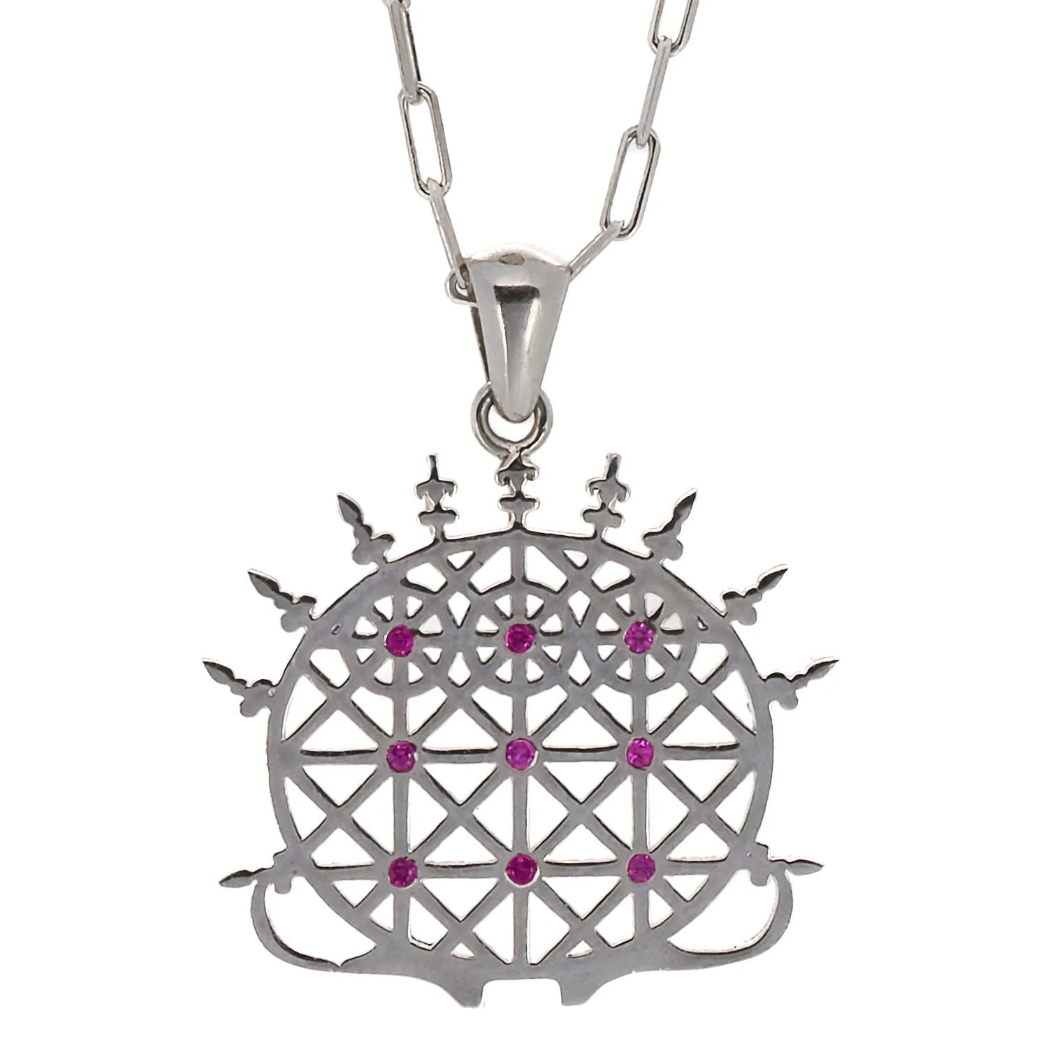 Silver Hittite Sun Disk Necklace