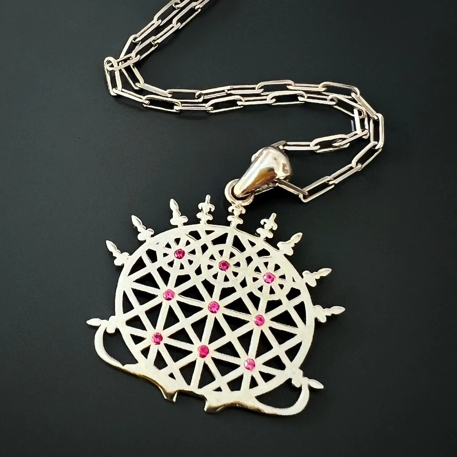 Silver Hittite Sun Disk Necklace
