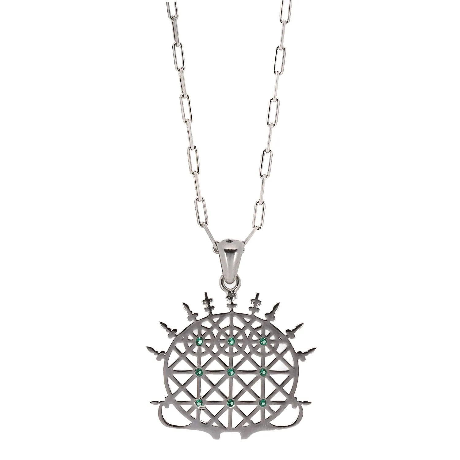 Silver Hittite Sun Disk Necklace
