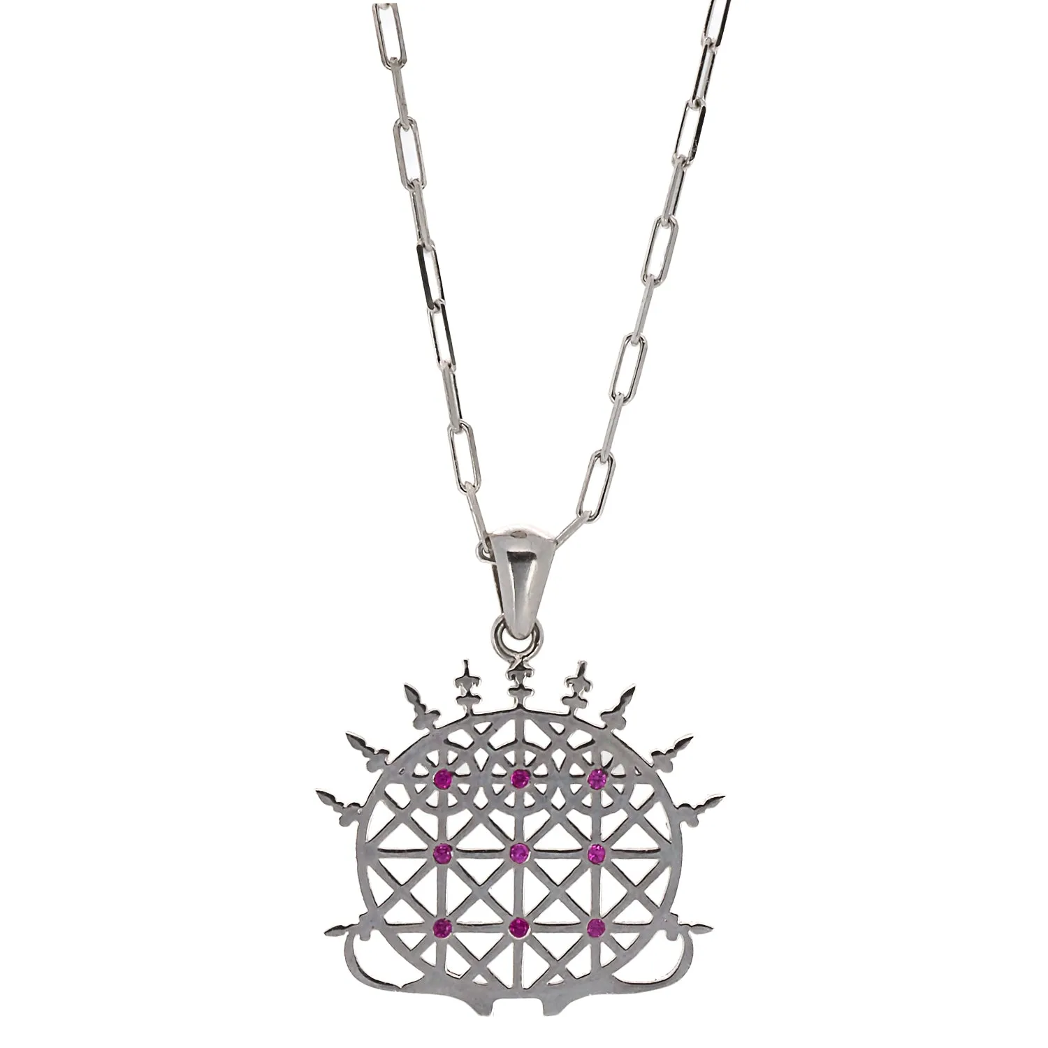 Silver Hittite Sun Disk Necklace