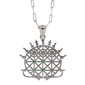 Silver Hittite Sun Disk Necklace