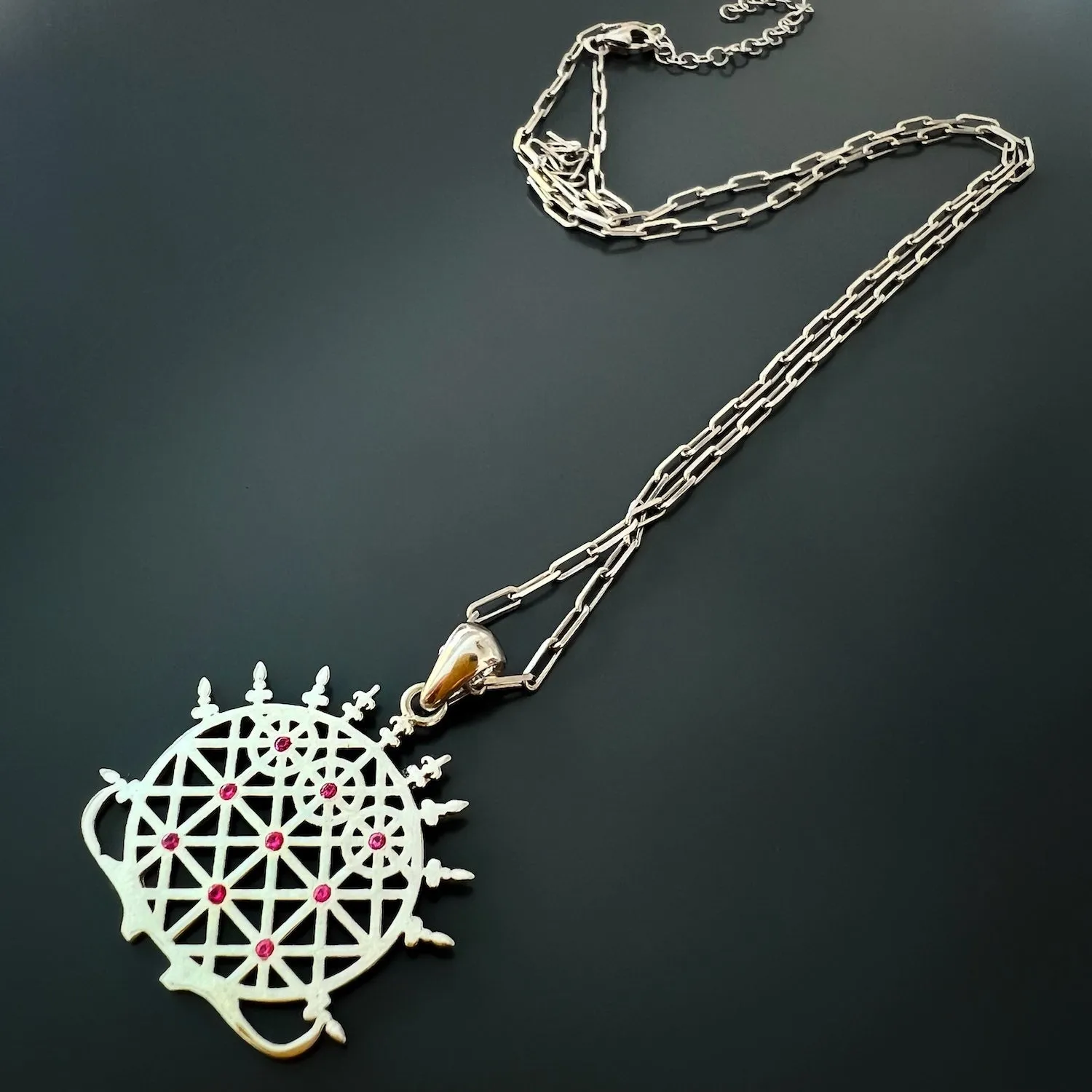 Silver Hittite Sun Disk Necklace