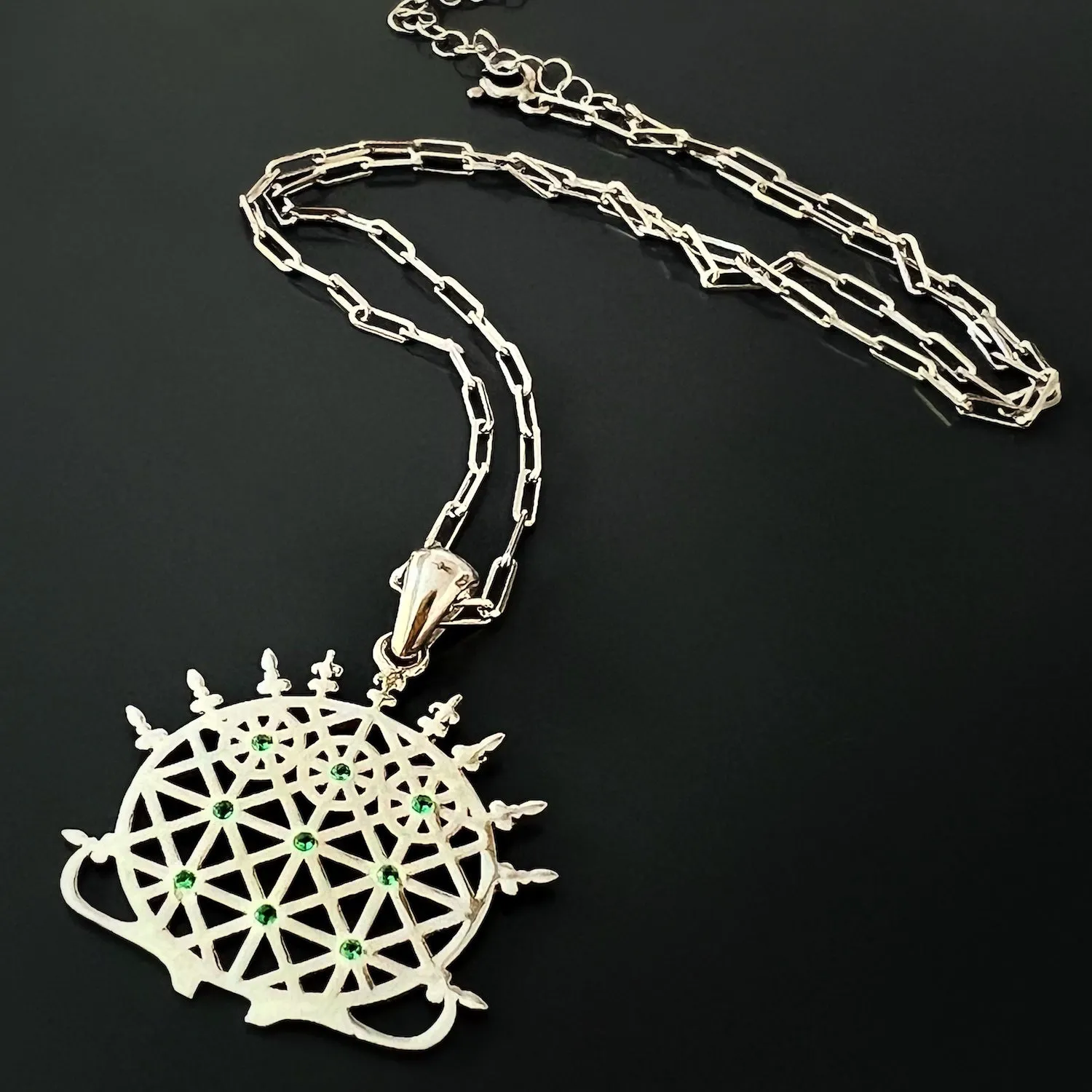 Silver Hittite Sun Disk Necklace
