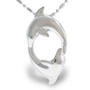 Silver Nose to Tail Dolphin Pendant