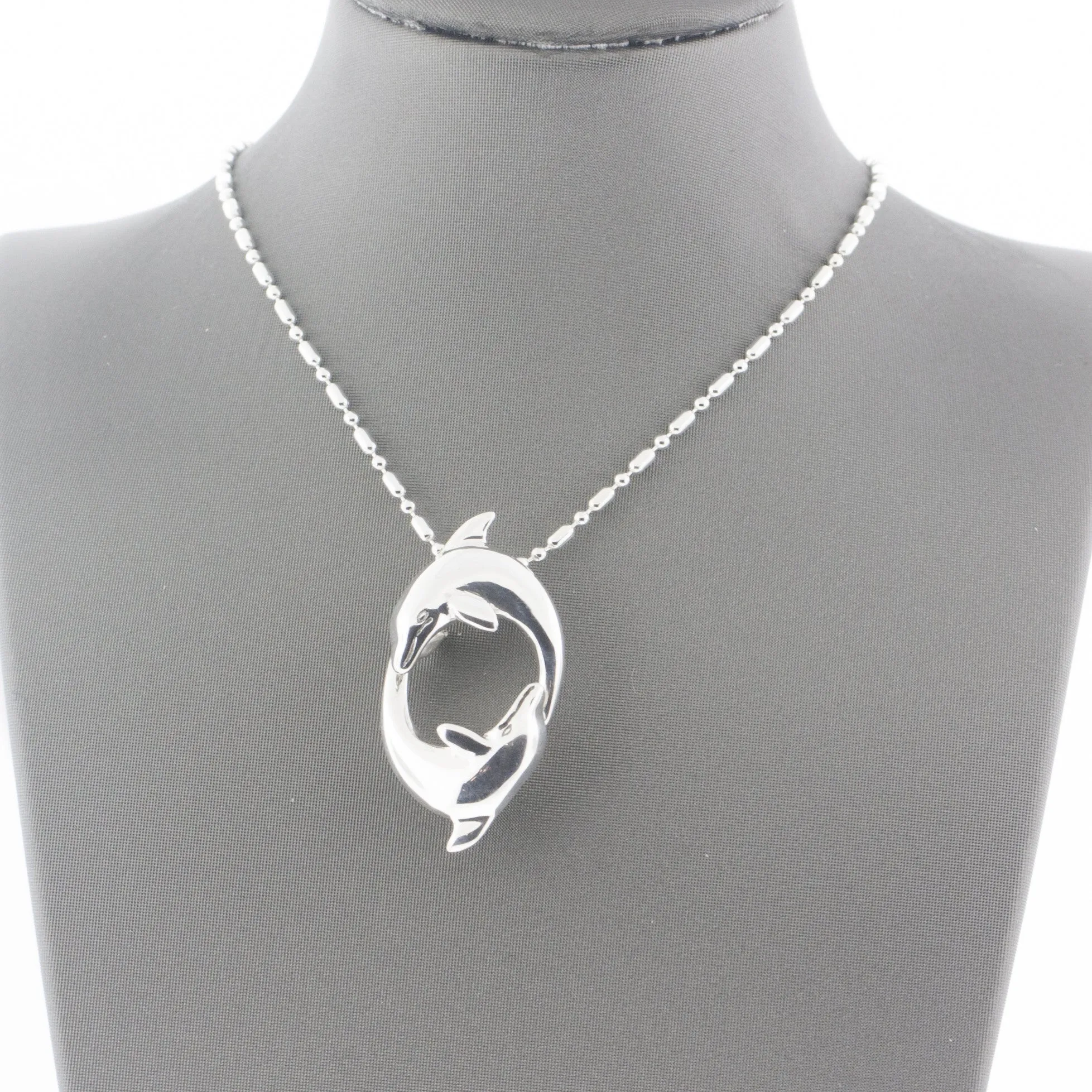 Silver Nose to Tail Dolphin Pendant