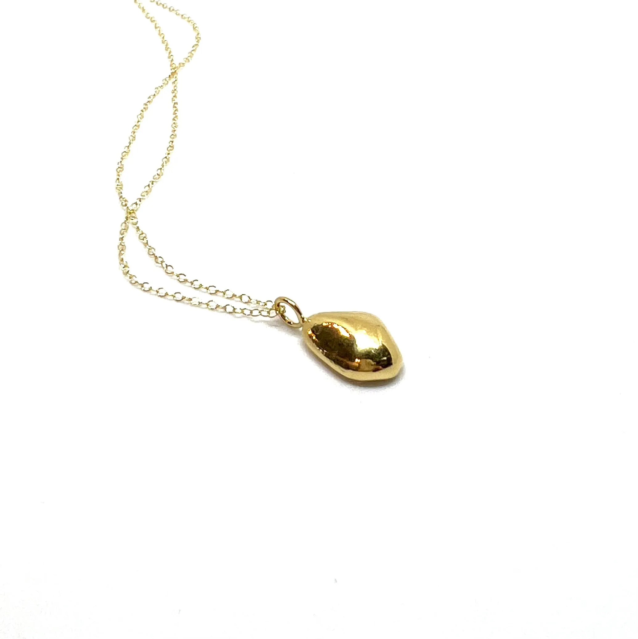 Small Drop Pebble Necklace | Gold
