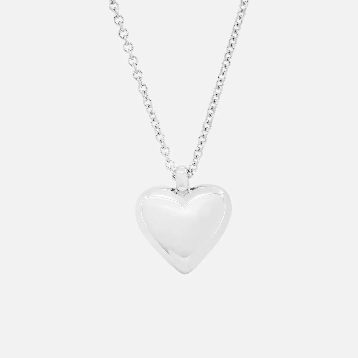Small Reversible Diamond and Gold Puffy Heart Necklace