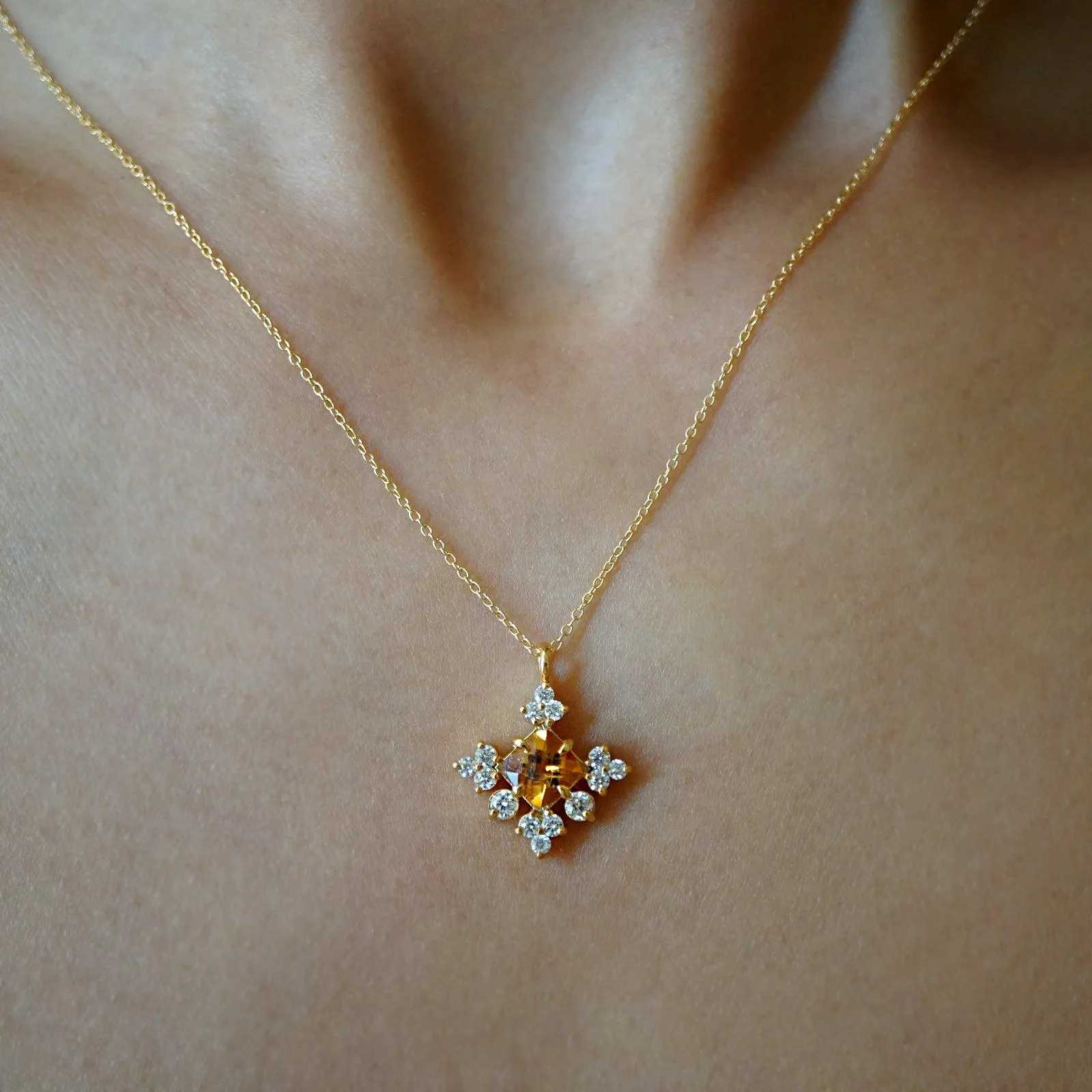 Snowflake Citrine Pendant