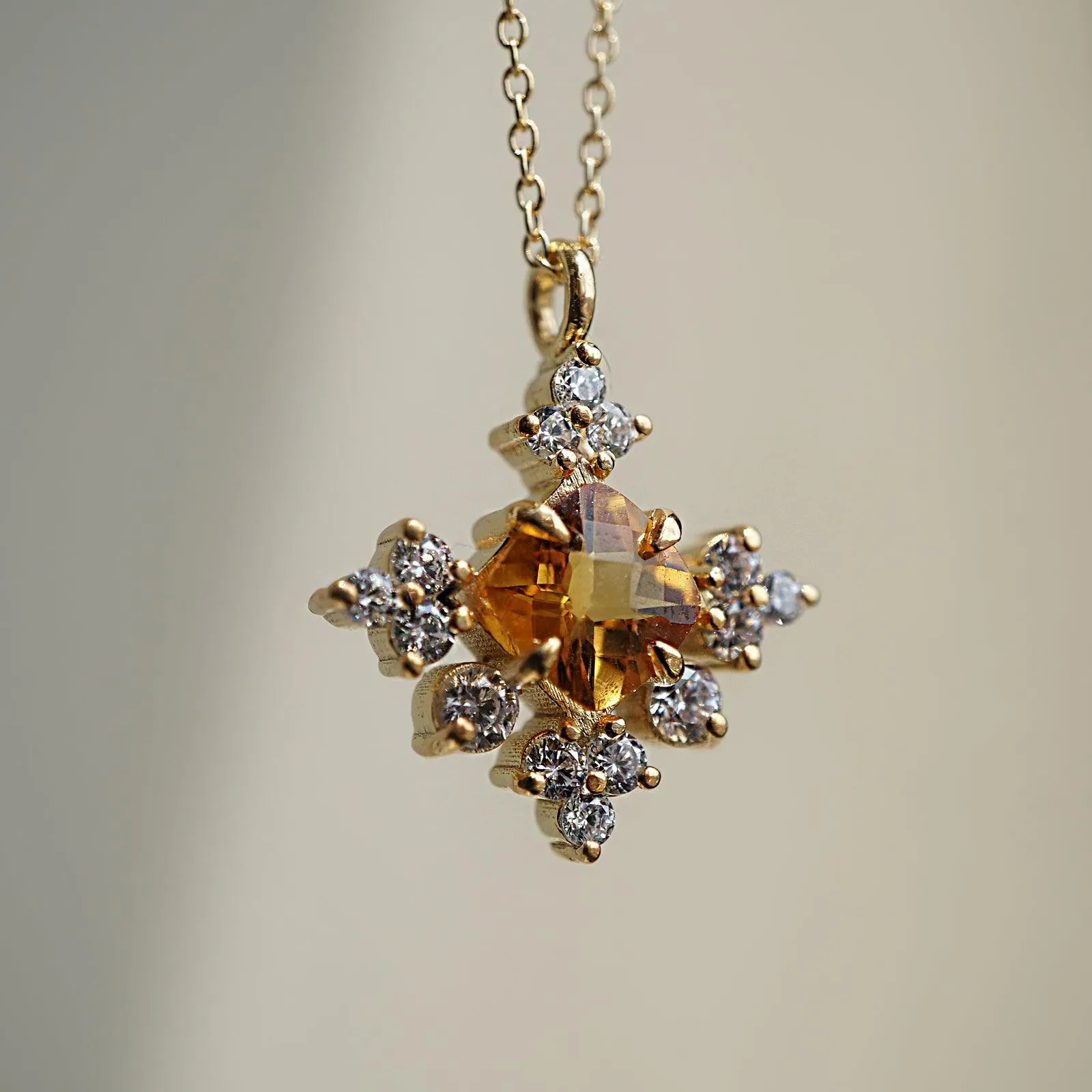 Snowflake Citrine Pendant