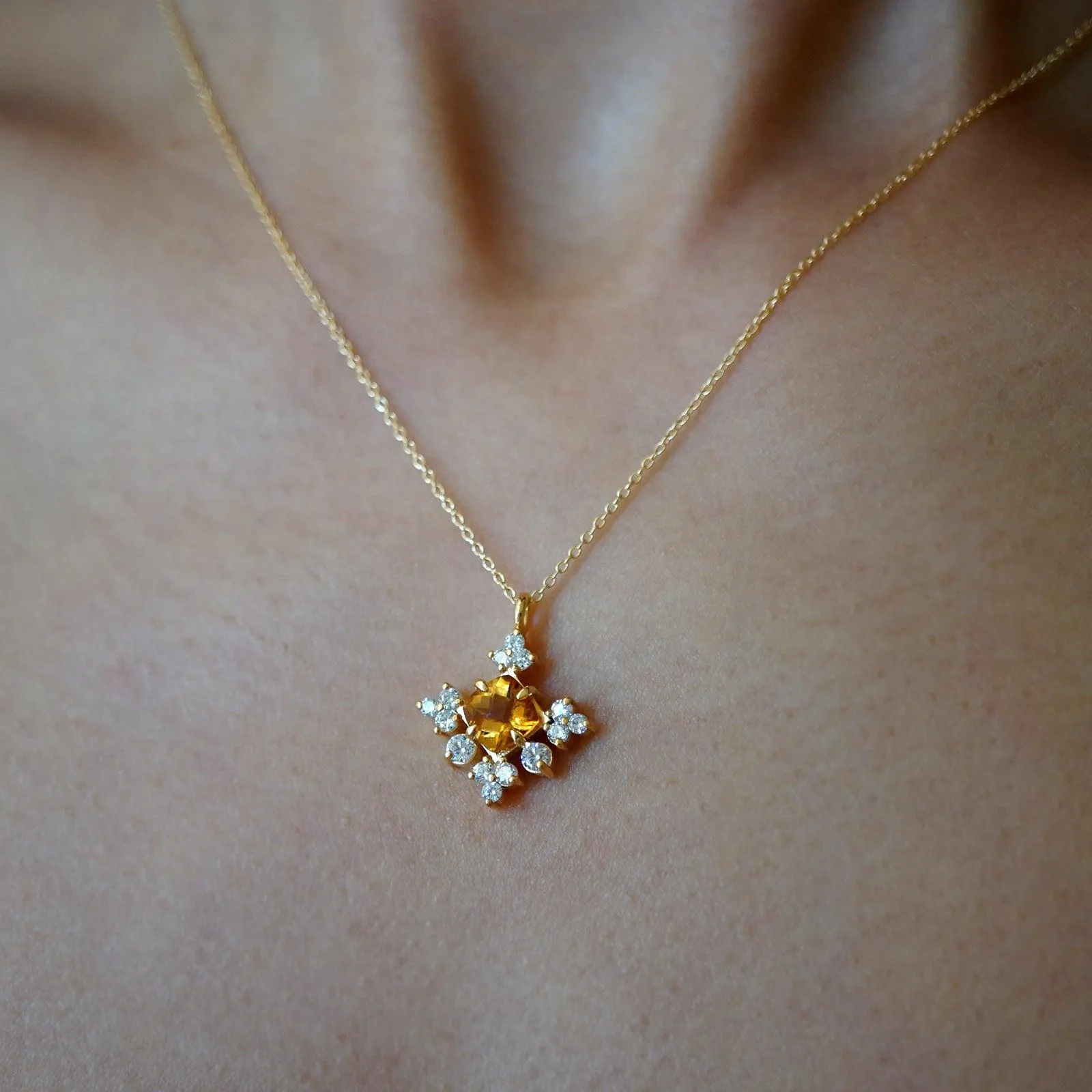 Snowflake Citrine Pendant