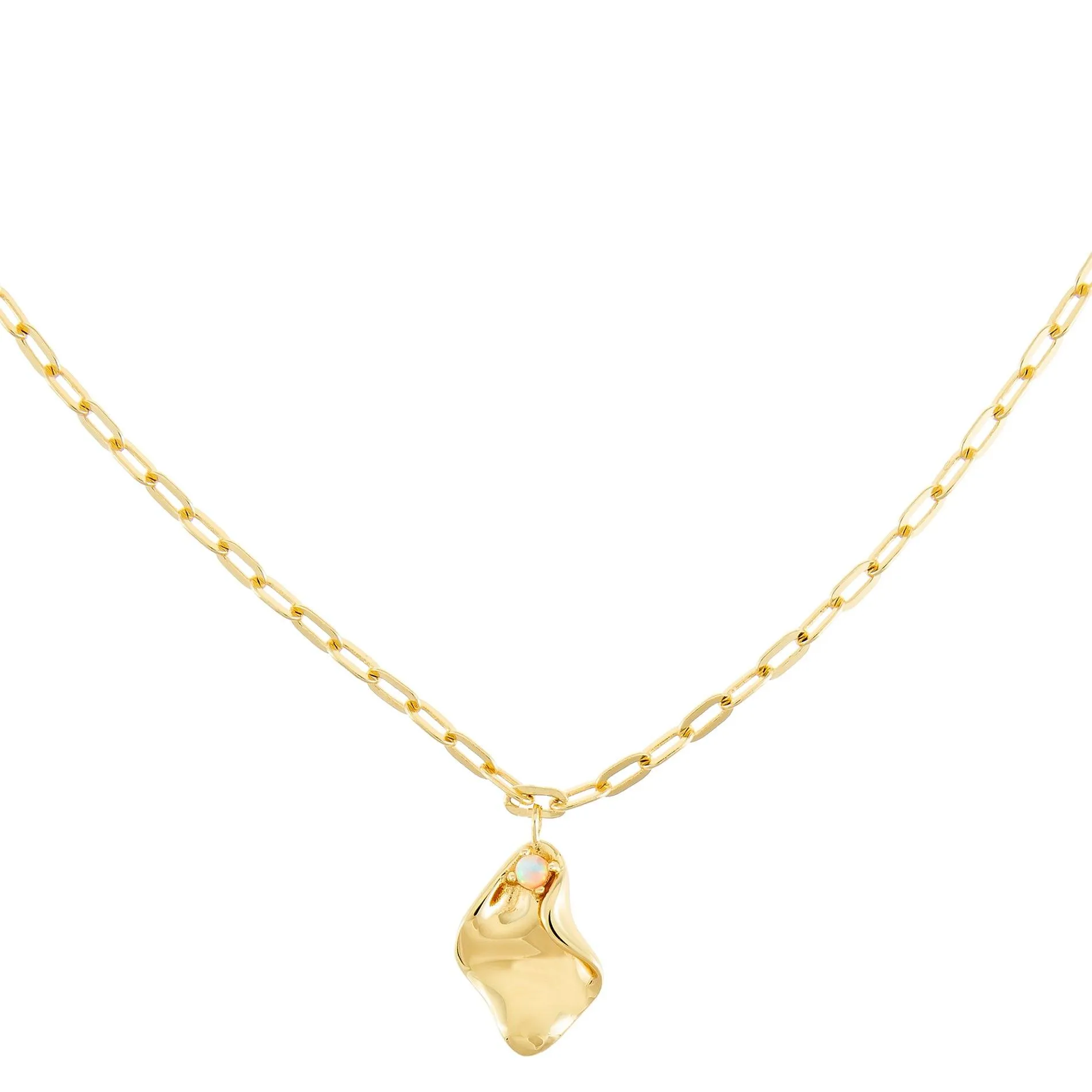 Solid Opal Charm Necklace