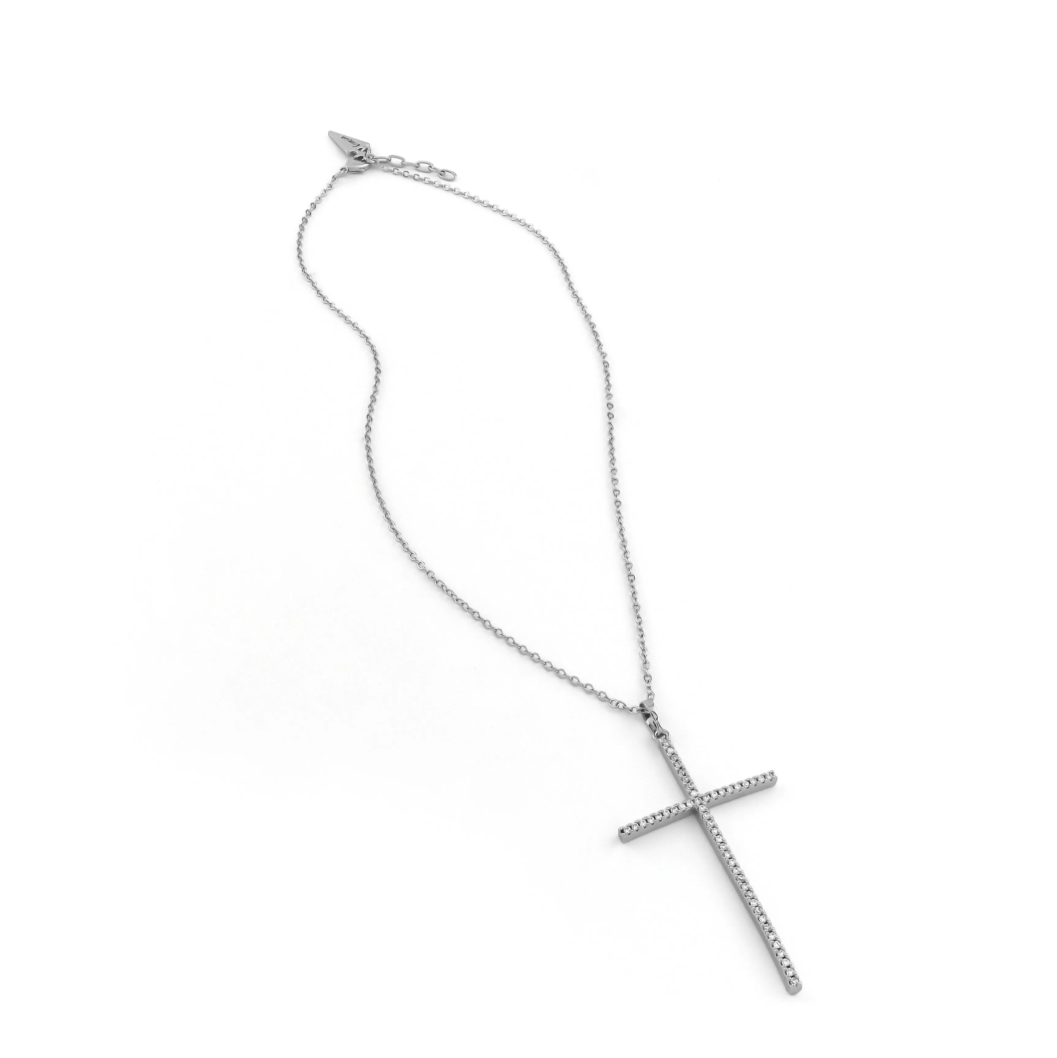 Sparkle Cross Silver Necklace