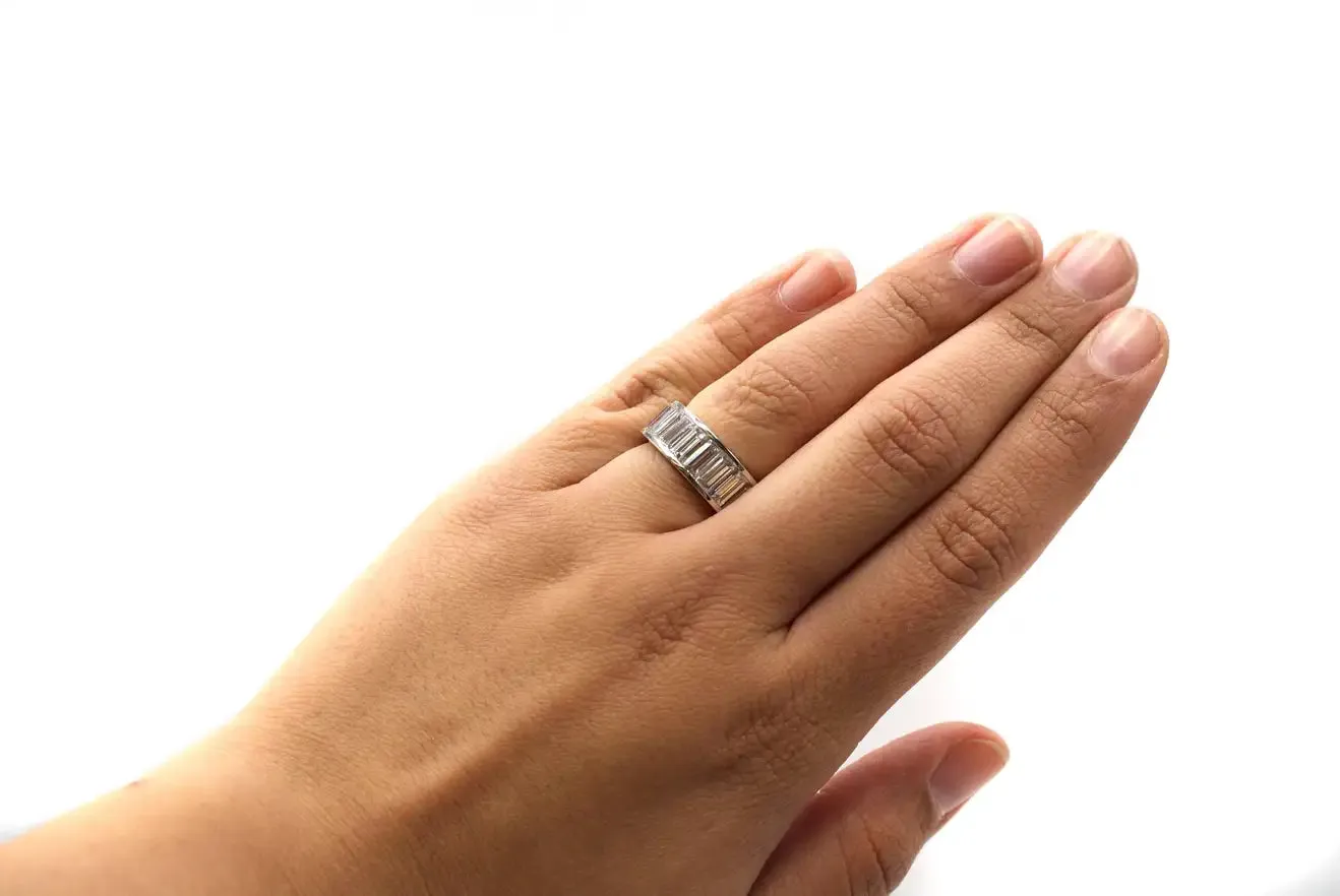 Spectacular 10 Carat Baguette Diamond Eternity Band
