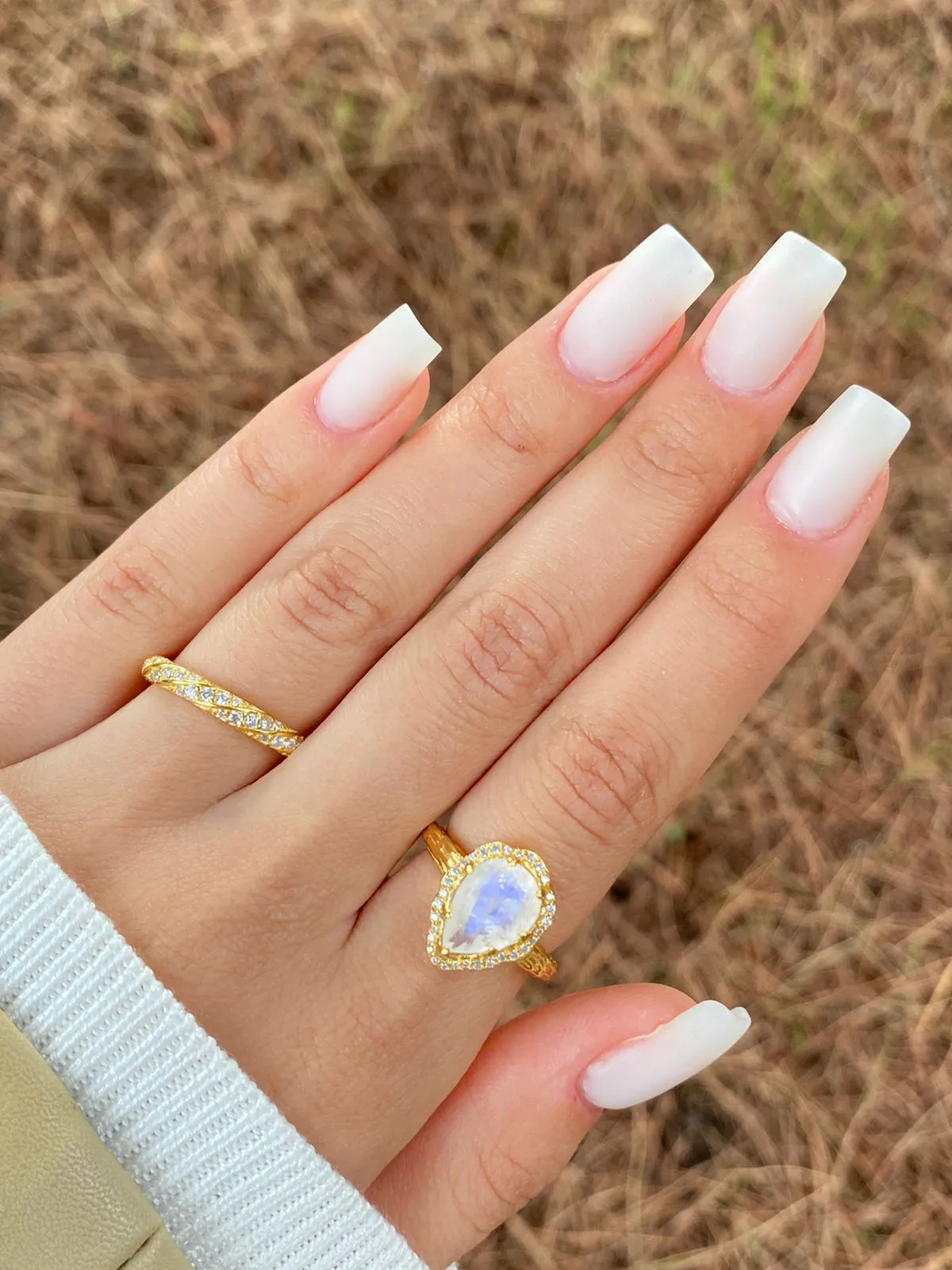 Sprinkled Pacific Moonstone Ring