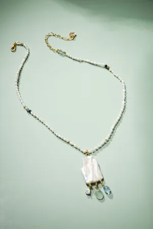Square Pearl Pendant Necklace